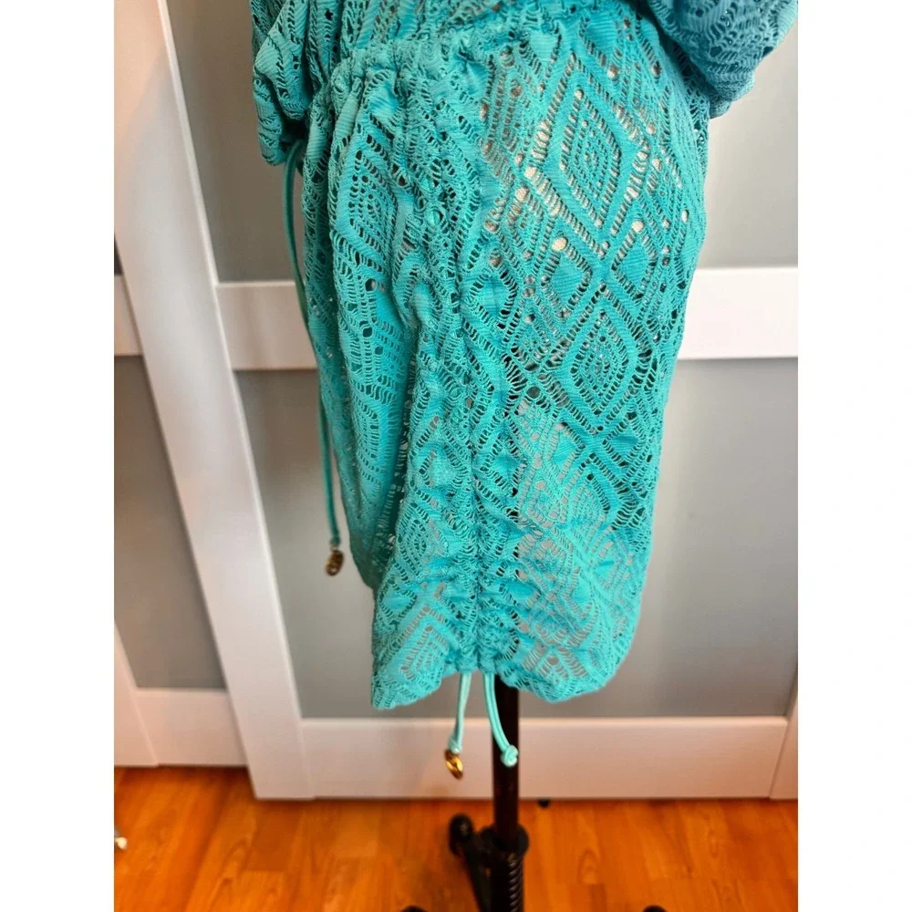 Luli Fama Miami South Beach Dress S Aruba Blue Swimsuit Cover Blue crochet